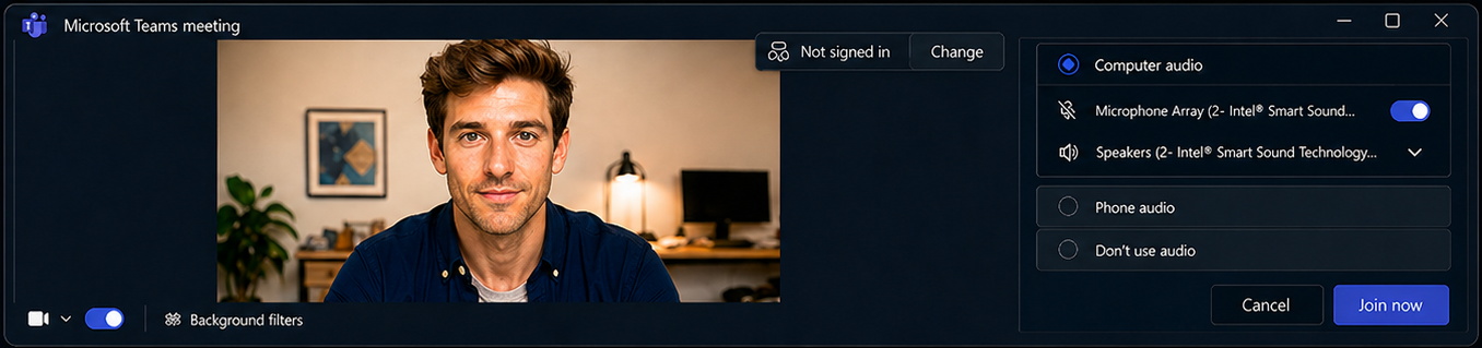 After: tighter framing, better contrast, professional look